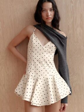 ZARA Polka Dot Cream Mini Dress